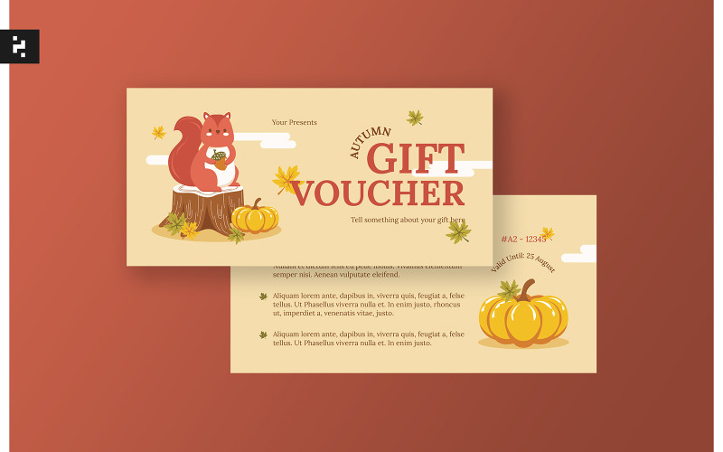 Cute Autumn Gift Voucher Template Corporate Identity