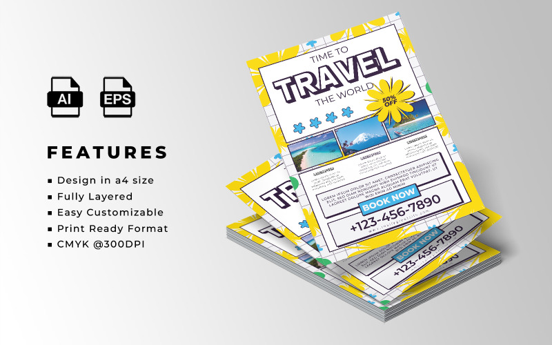 Travel Flyer Template Design 10 Corporate Identity