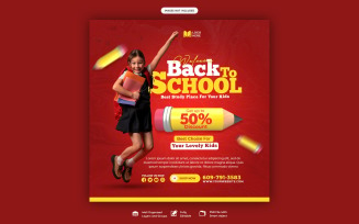 Welcome Back To School PSD Social Media Post Template