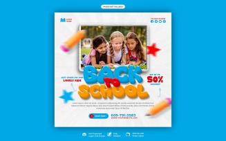 Welcome Back To School Social Media Post Template PSD