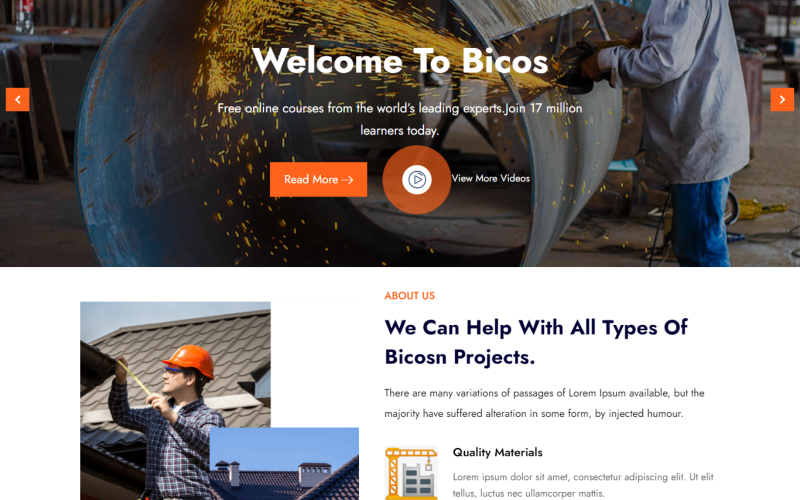 Bicos - Construction And Architecture Wordpress Theme