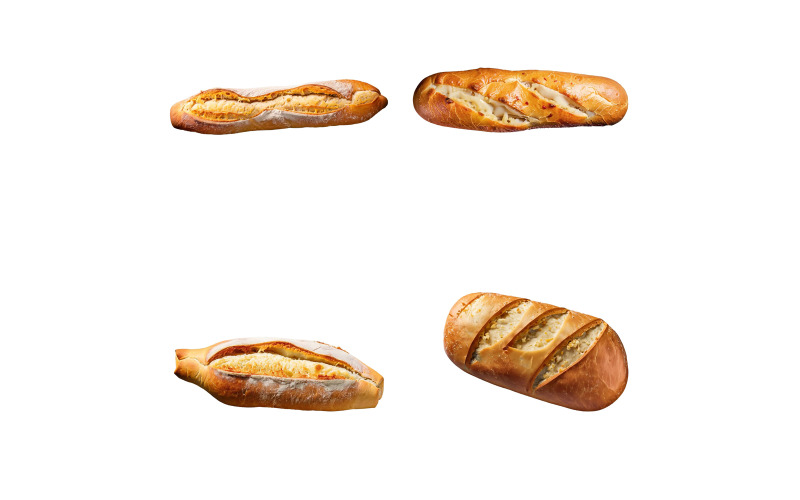 Baguette isolated on white background. Clipping path included. Vector Graphic