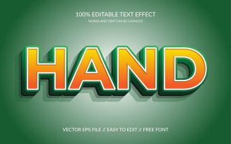 Hand 3D Vector Eps Text Effect Template Design