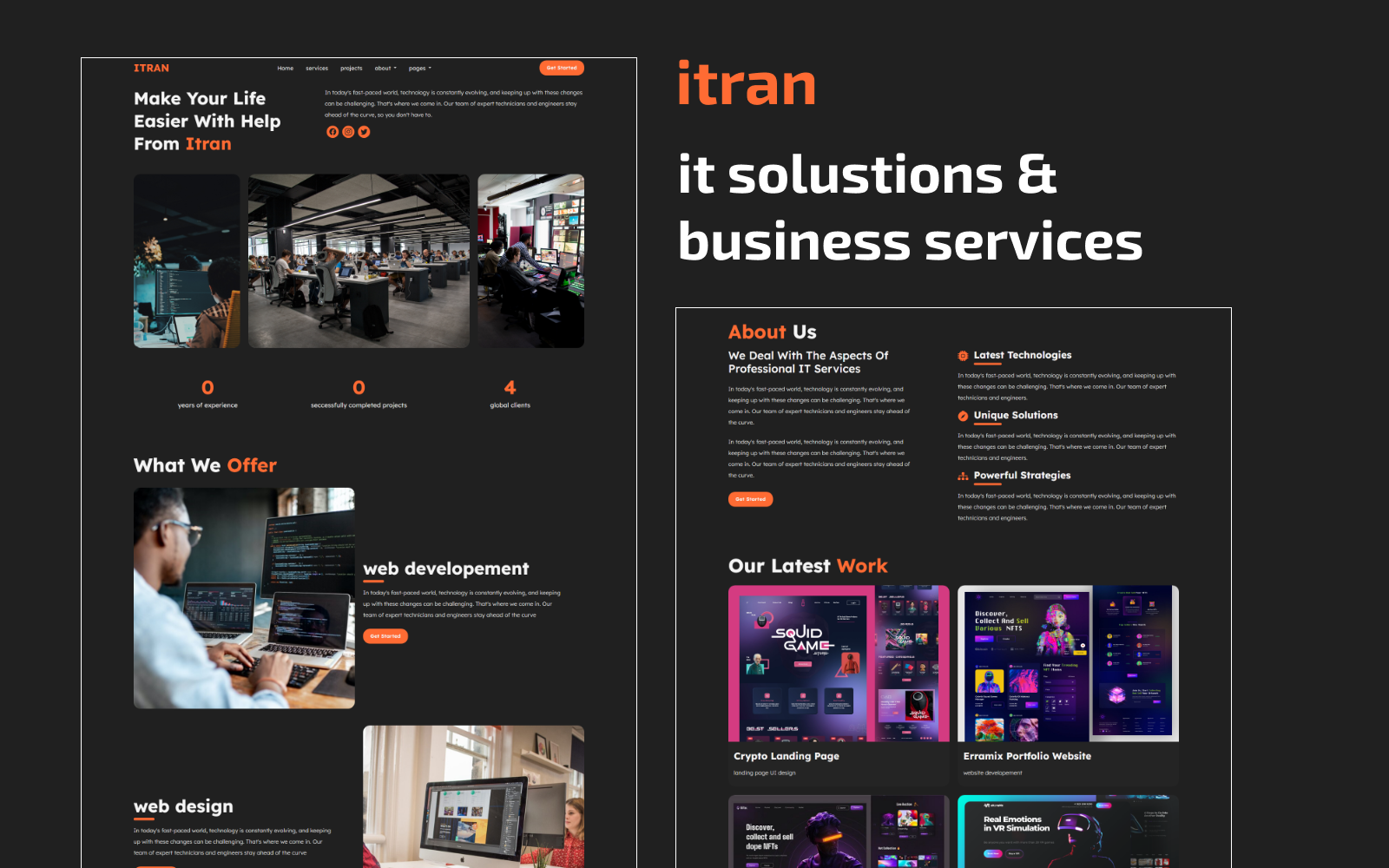 Itran - IT Solutions Company - Business Services Website Template