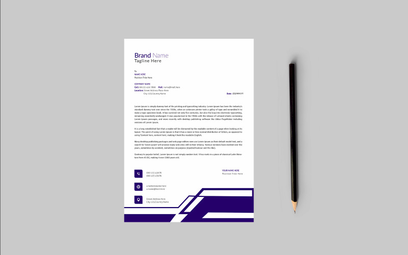 Minimalist corporate letterhead template design Corporate Identity