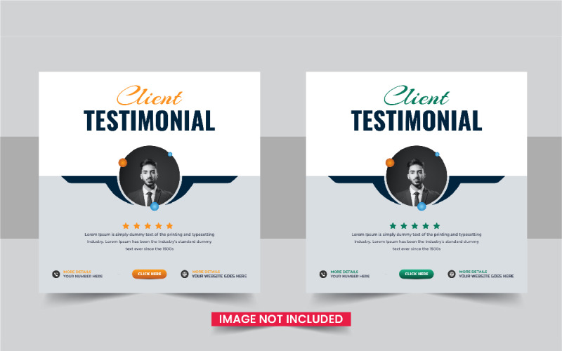 Creative customer feedback or Review social media post layout Corporate Identity