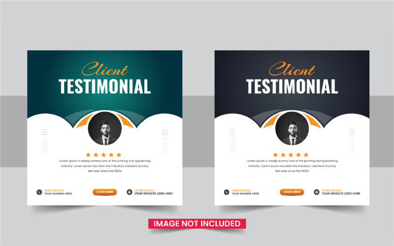 Customer feedback or Review social media post layout Corporate Identity