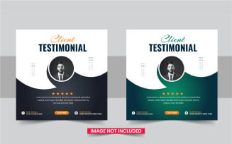 Customer feedback or Review social media post template layout