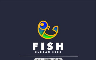 Fish gradient design simple logo