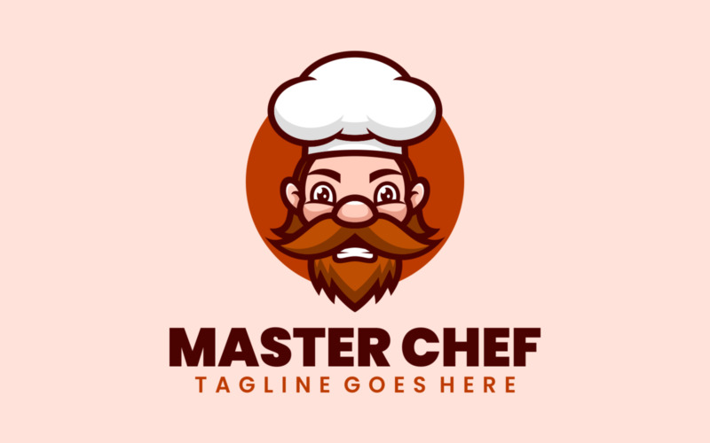 Master Chef Mascot Cartoon Logo Logo Template