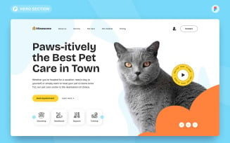 Miawsome - Pet Care Hero Section Figma Template