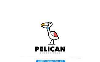 Pelican symbol logo design template