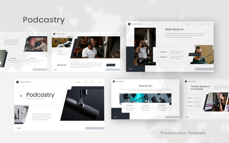 Podcastry — Podcast Powerpoint Template PowerPoint Template