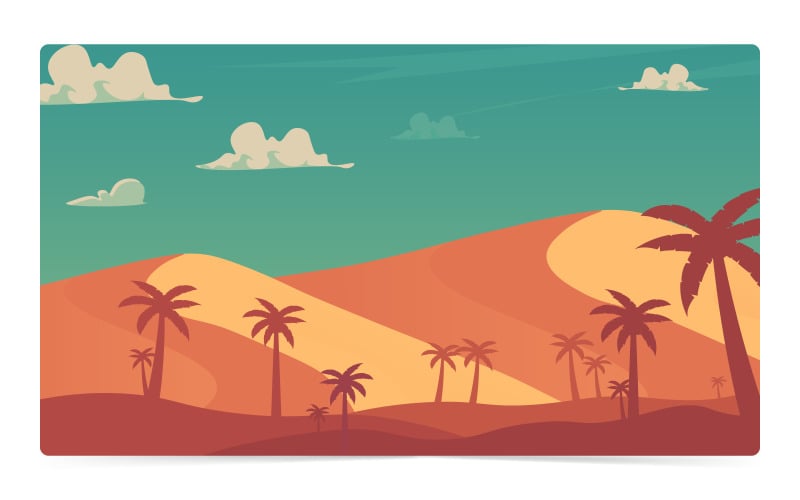 Vector desert Landscape illustration Vector Graphic