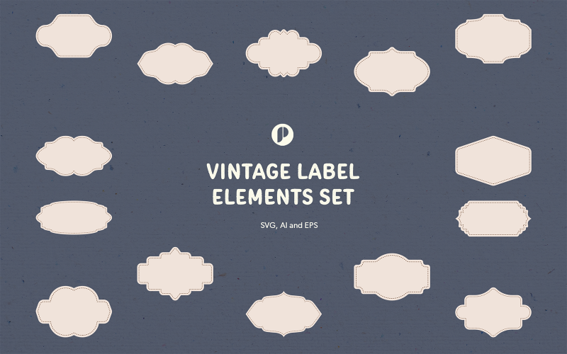 Vintage Label Elements Set Illustration