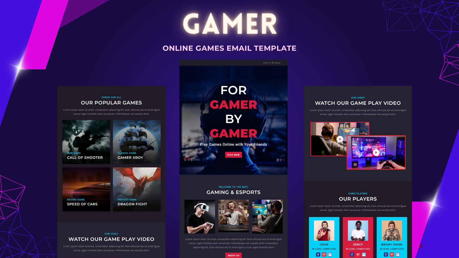 40 templates gratuitos para criar um site de jogos