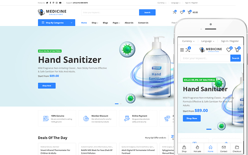 Medicine - Pharmacy, Medical & Beauty Store WooCommerce WordPress Theme