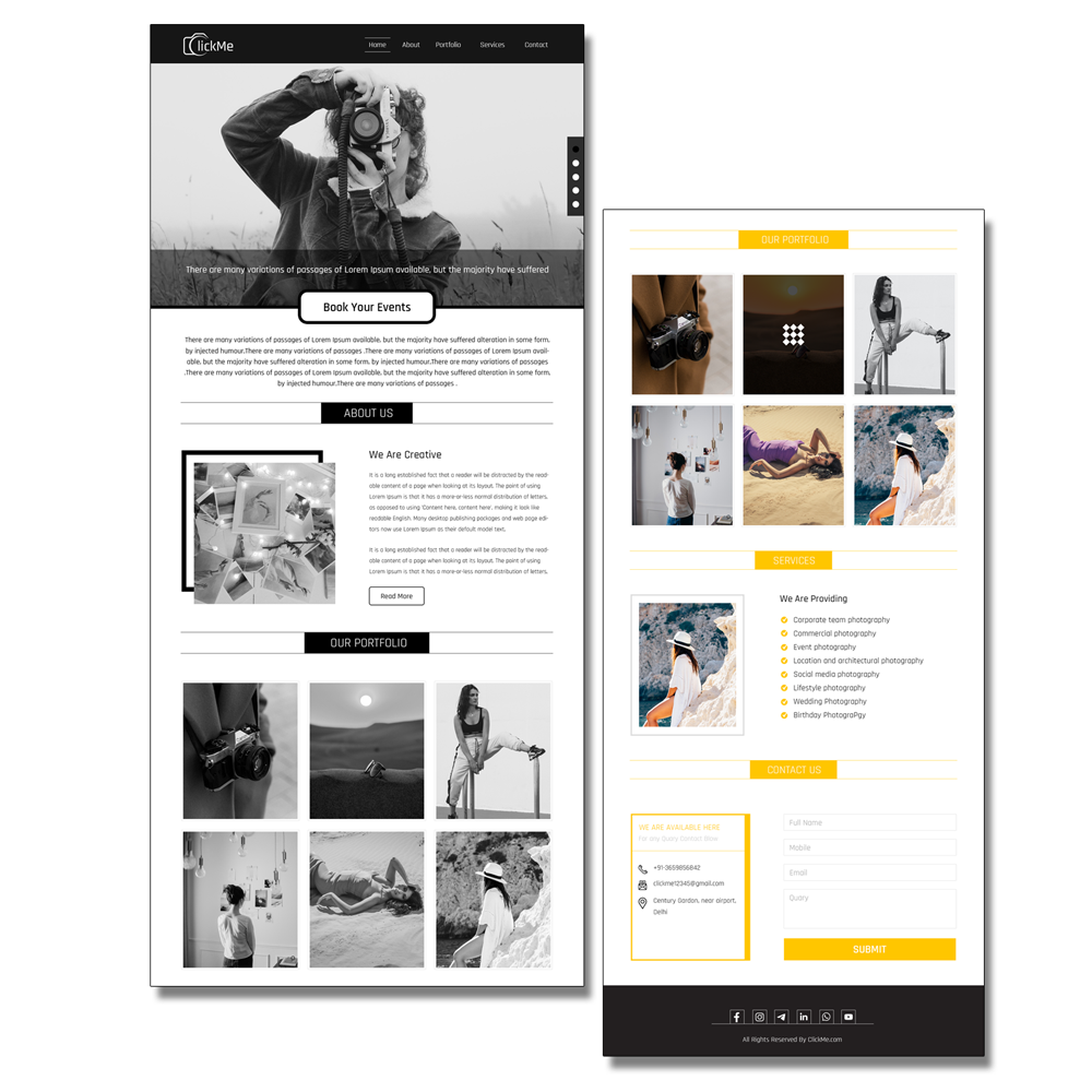 ClickMe Photography Psd Web Template