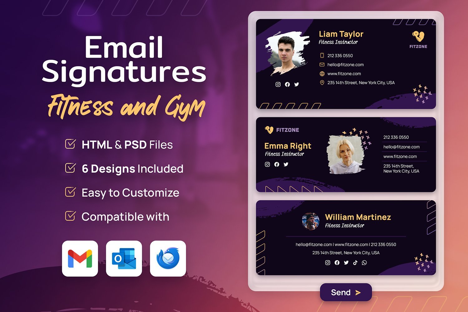 Kit Graphique #351457 Signature Email Web Design - Logo template Preview