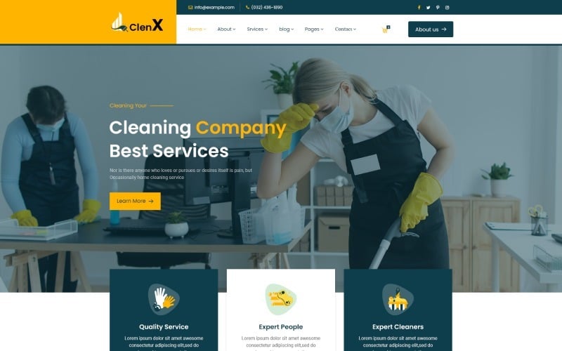 Cleaning Service Company HTML5 Template Website Template