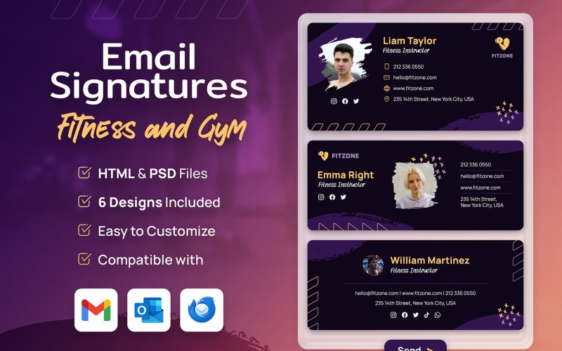 Email Signature - Fitness and Gym PSD Template