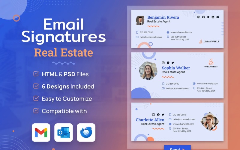 Email Signature - Real Estate PSD Template