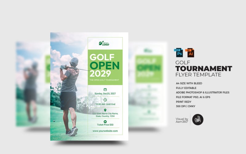 Golf Tournament Flyer Template_ Corporate Identity