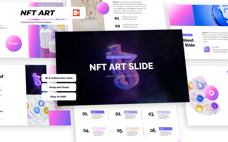NFT ART - Business NFT PowerPoint Presentation Template PowerPoint Template