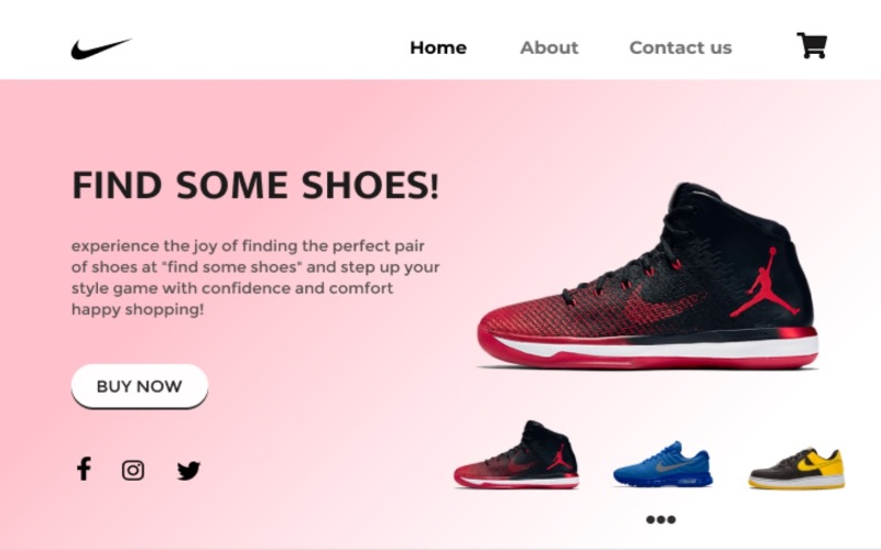 Shoes Shopping E-Commerce Landing Page Figma UI Element