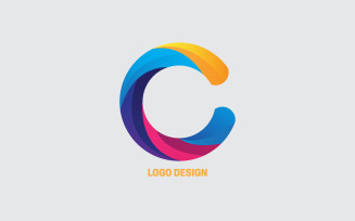Simple C Company Logo Design Template