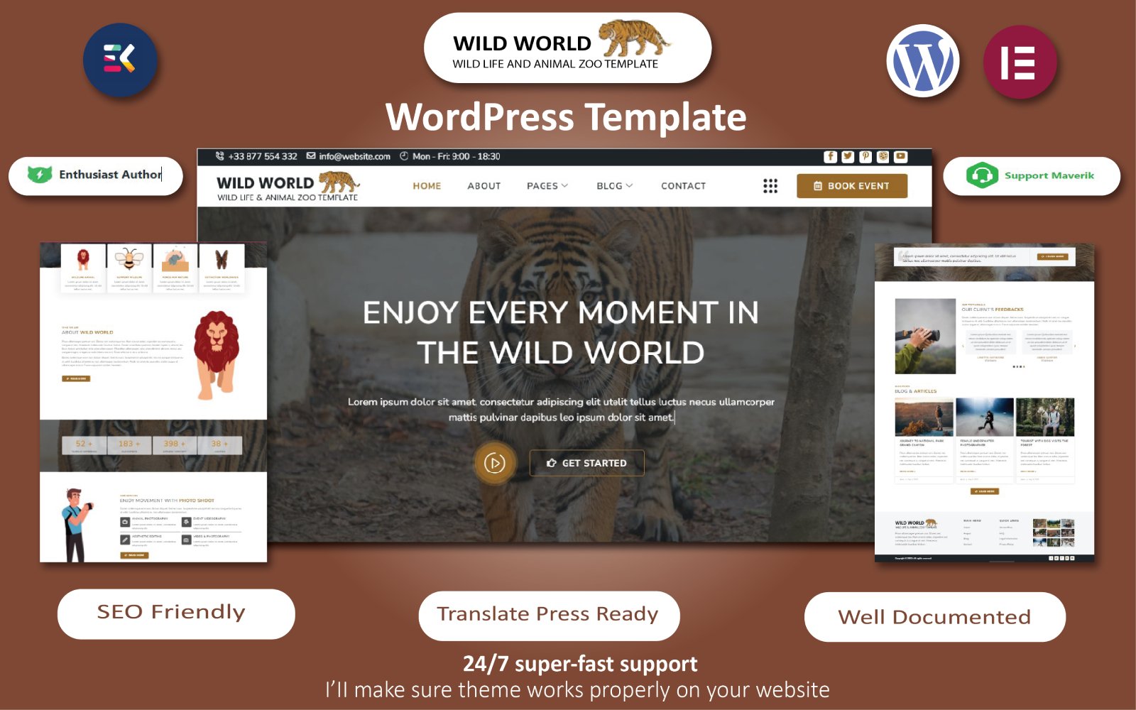 Kit Graphique #351559 Wildlife Wordpress Divers Modles Web - Logo template Preview