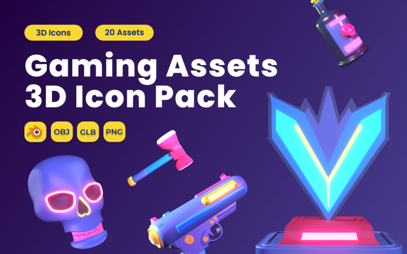 Gaming Asset 3D Icon Pack Vol 4 Model
