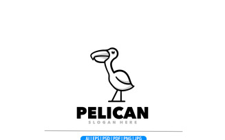Pelican symbol line art logo