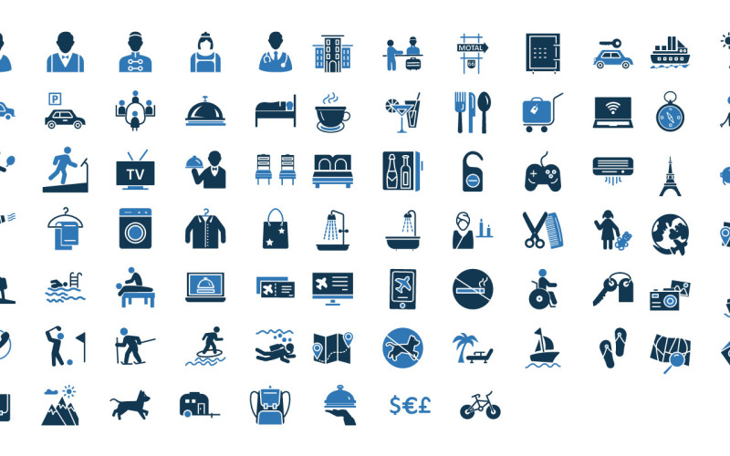 Travel And Tour Glyph Vector Icons Icon Set