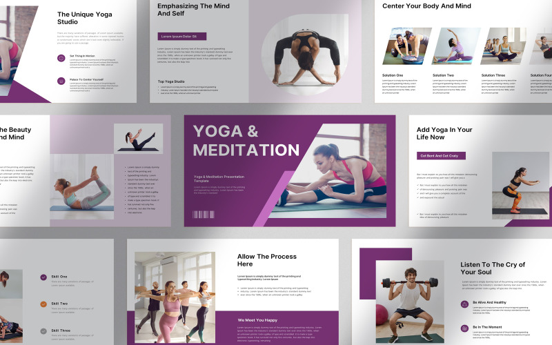 Yoga & Meditation Presentation Template PowerPoint Template