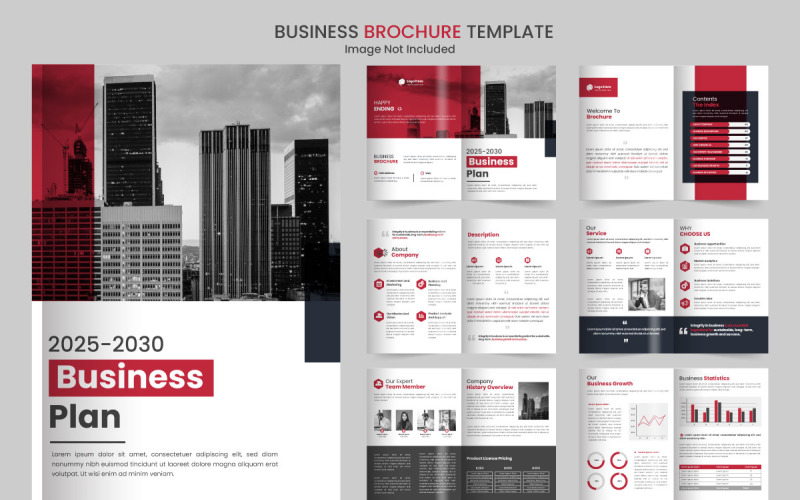 Business plan minimalist brochure template concept Illustration