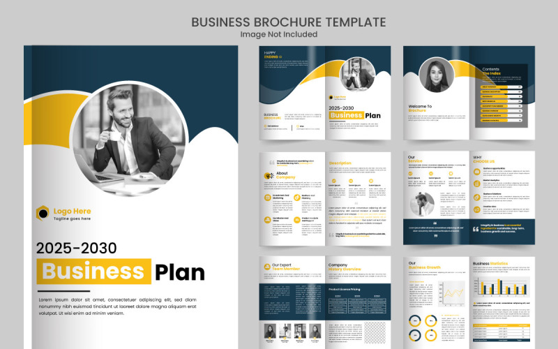 Business plan minimalist brochure template minimalist layout use for business profile Illustration