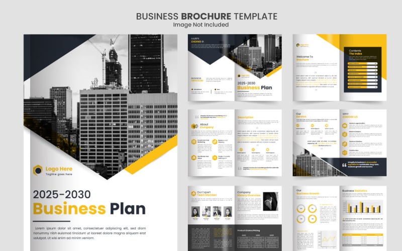Business plan minimalist brochure template modern and minimalist idea Illustration