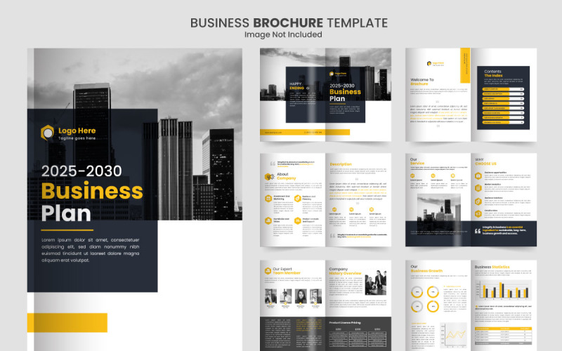Business plan minimalist brochure template modern concept and minimalist layout Illustration