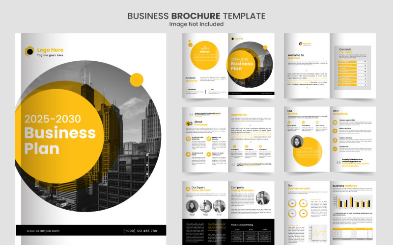 Business plan minimalist brochure template with modern concept Illustration