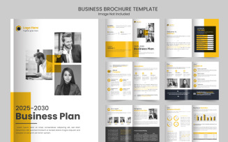 Business plan minimalist brochure template with modern ida