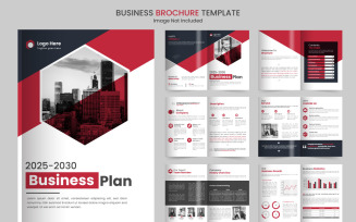 Business plan minimalist brochure template with modern style