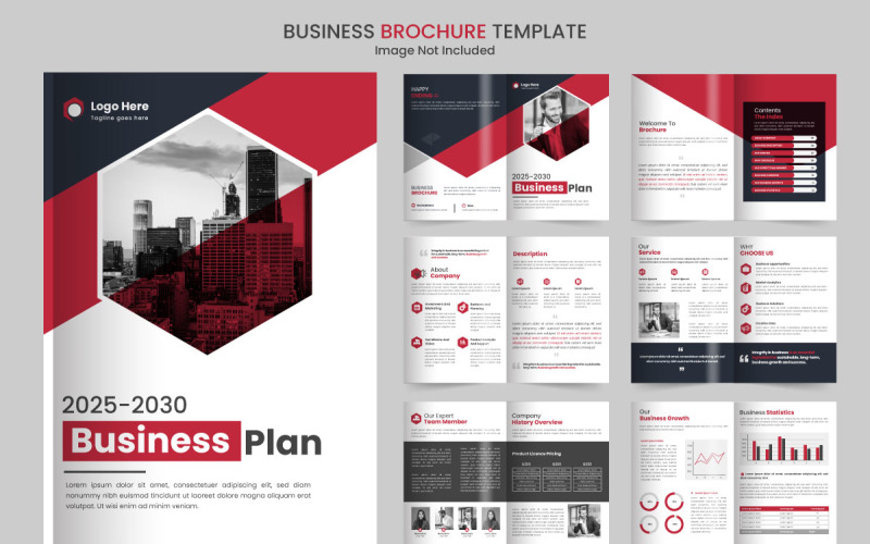 Business plan minimalist brochure template with modern style Illustration