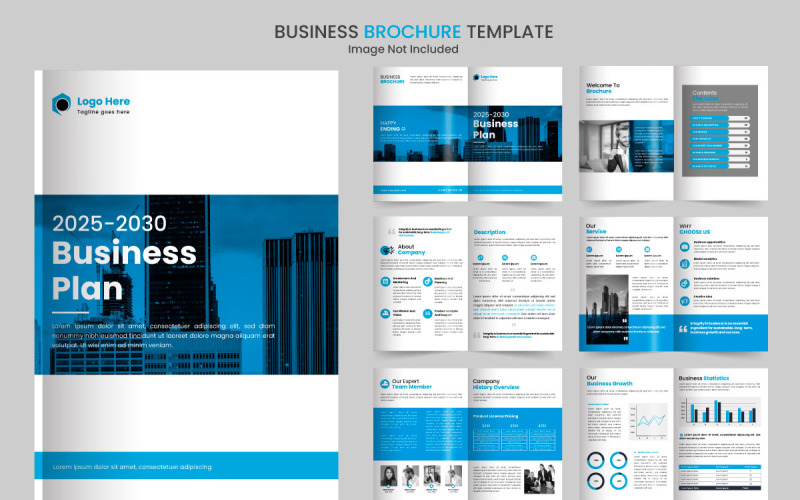 Business plan minimalist brochure with modern concept for business profile Illustration