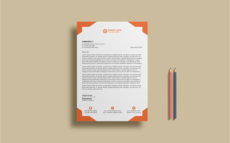 Colorful Business Letterhead Design_180 Corporate Identity