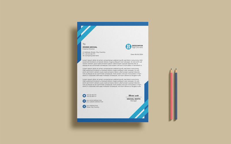Creative Letterhead Simple Design Corporate Identity