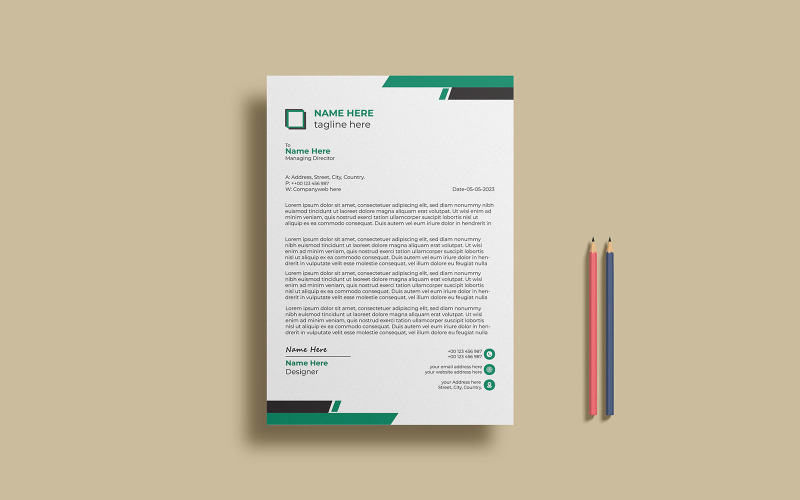 Minimalist Business Letterhead Design_180 Corporate Identity