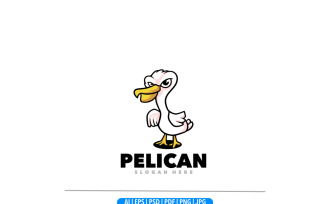 Pelican mascot cartoon logo design