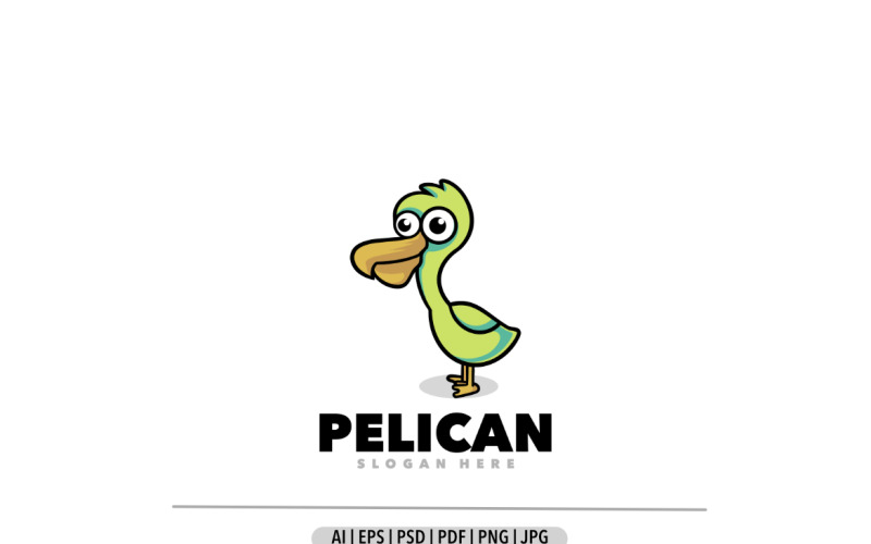 Pelican simple cartoon mascot logo Logo Template