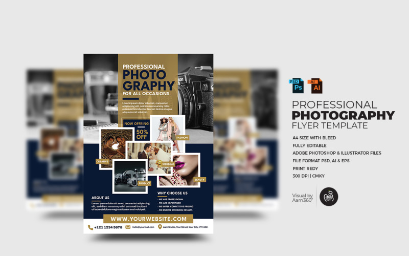 Professional Photography Flyer Template,, Corporate Identity